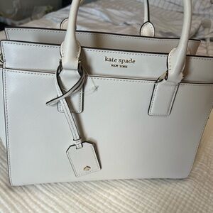 kate spade Cream Leather Structured Satchel